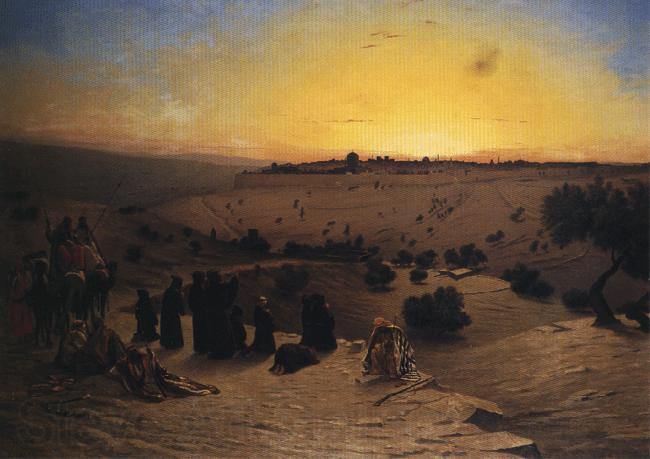 Charles - Theodore Frere Pilgrims Worshipping Outside Jerusalem Spain oil painting art
